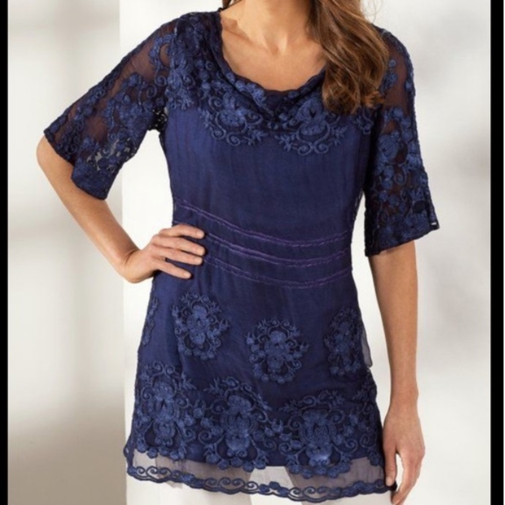 Soft Surroundings Silk Tessa Tunic L